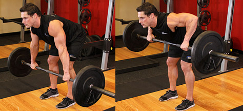 Barbell rear delt row