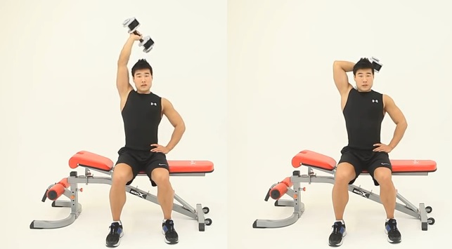 One arm dumbbell extension