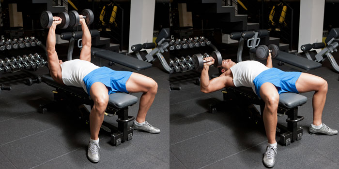Flat bench dumbbell press